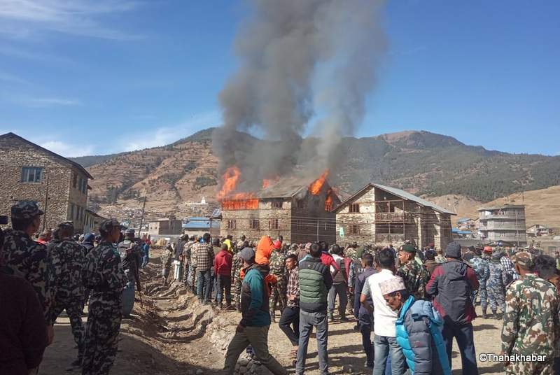 जुम्लामा आगलागी, २४ कोठे घर जलेर नष्ट